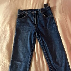 Zara Women's Boyfriend Jeans - Dark Blue